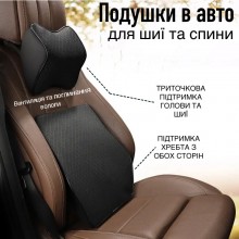 Подушка в авто на сиденье авто для спины под поясницу ортопедическая LZ-38 Black