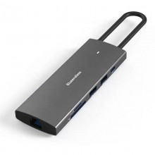 USB-хаб 9-in-1 HDMI + 2хUSB 3.0 + PD 100W +USB Type-C + USB 2.0 + SD/TF 3.0 + RJ45 hub адаптер Blueendless BS-HC906 Gray