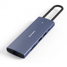 USB-хаб 9-in-1 HDMI + 2хUSB 3.0 + PD 100W +USB Type-C + USB 2.0 + SD/TF 3.0 + RJ45 hub адаптер Blueendless BS-HC906 Blue