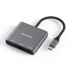 USB-хаб 3-в-1 Type-C to USB 3.0 + HDMI + Type-C PD Blueendless BS-HD301 USB-хаб 3-в-1 Type-C to USB 3.0 + HDMI + Type-C PD Blueendless BS-HD301