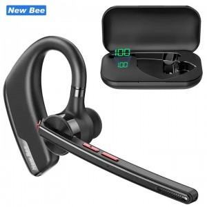 Bluetooth гарнитура наушник блютуз 5.2 с активным шумоподавлением зарядный кейс 500mAh  New Bee M51 Black гарантия 1 год